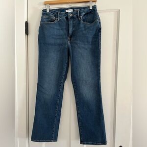 Like New Good American Mid-Rise Straight Leg Jeans - Size 10, 27.5” Inseam